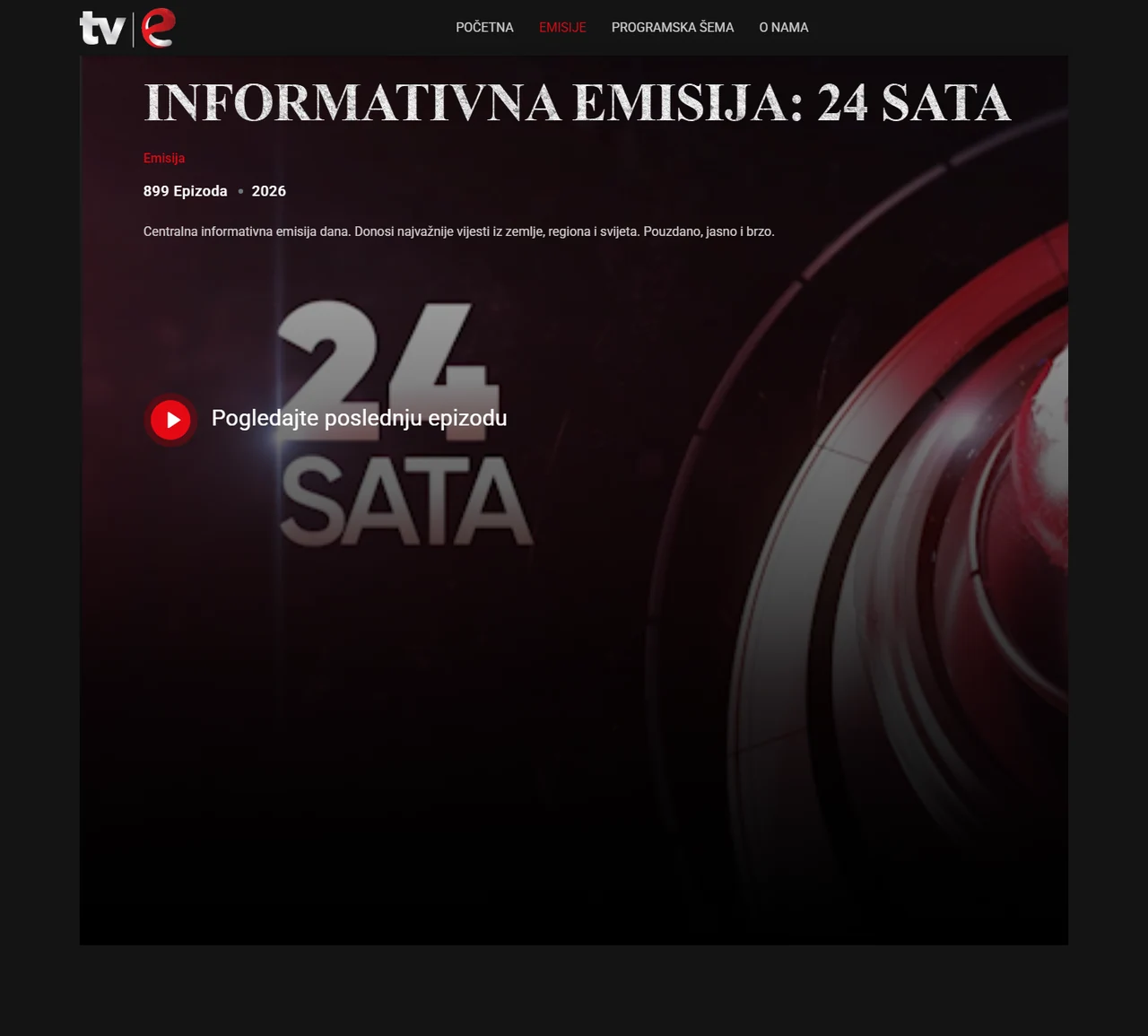 Informativna emisija: 24 sata — arhiva epizoda