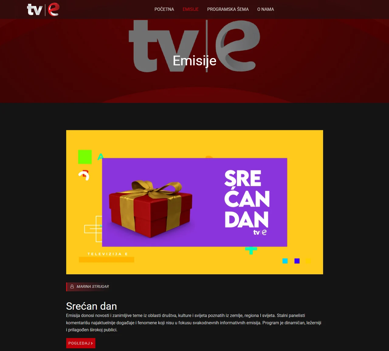 TV E — katalog emisija